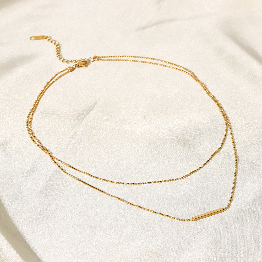Women's Wind Classic Stick Stainless Steel Gold Necklaces