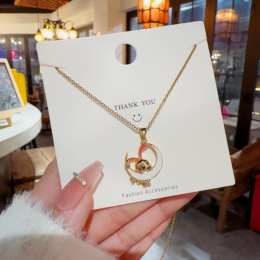 Acier sans décoloration, colliers de luxe en Jade minoritaire pour femmes