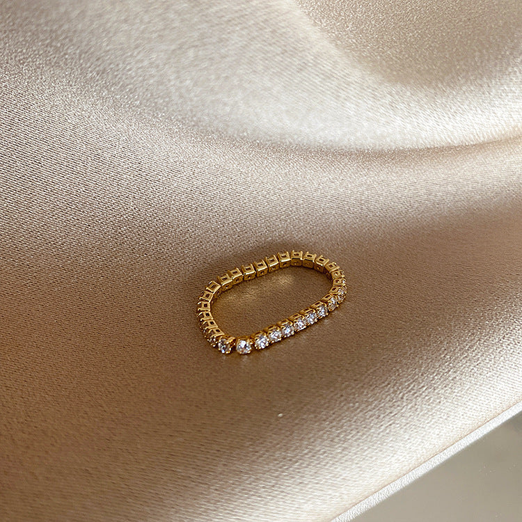 Damen-Design, Süßwasserperle, Zirkonkette, einfacher Anzug, anmutige Ringe