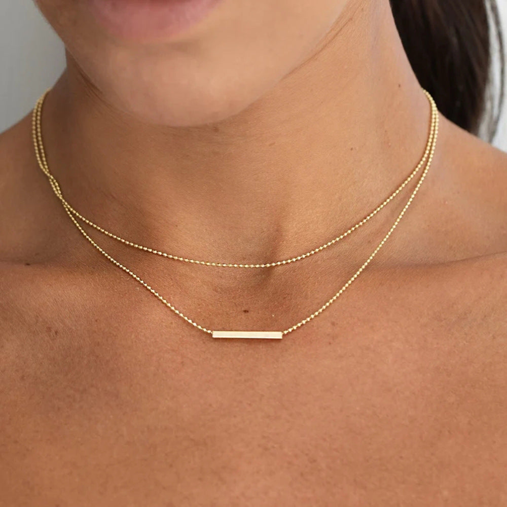 Women's Wind Classic Stick Stainless Steel Gold Necklaces