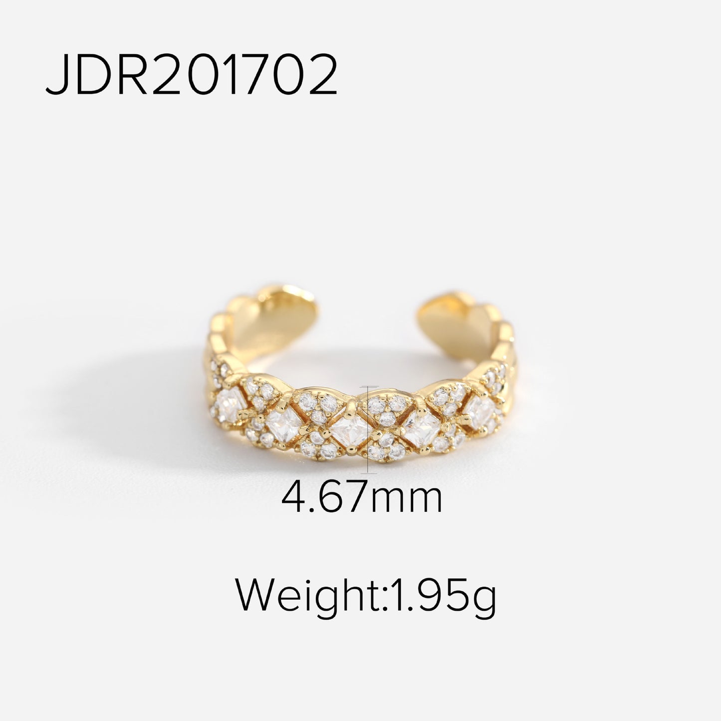 Women's Plated Trinket Brass Strip Zircon Jewelry Shiny Rings