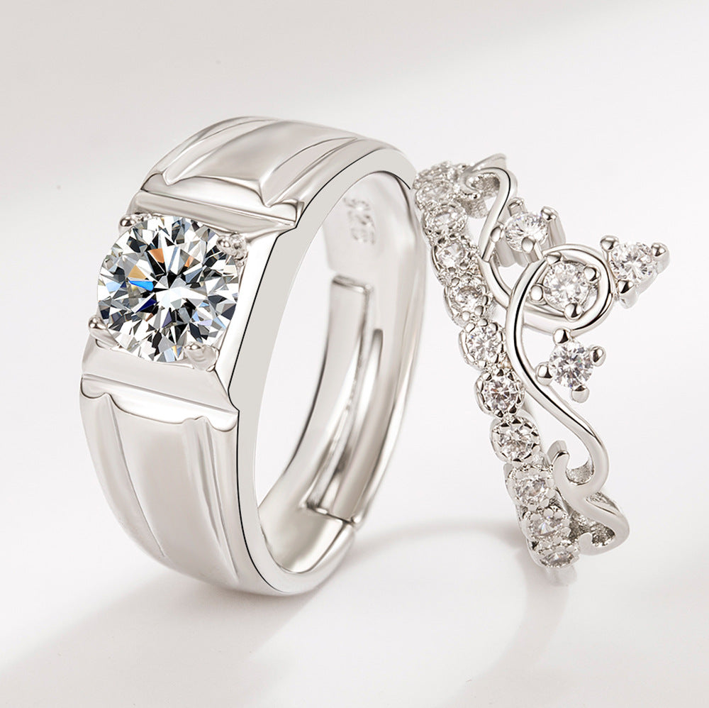 Paarringe mit Krone und Diamanten für Damen und Herren sowie im koreanischen Stil