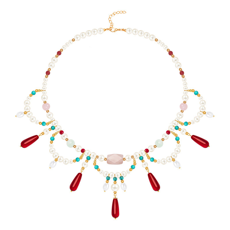 Colliers de chansons de chaîne de clavicule nationale rouge de style