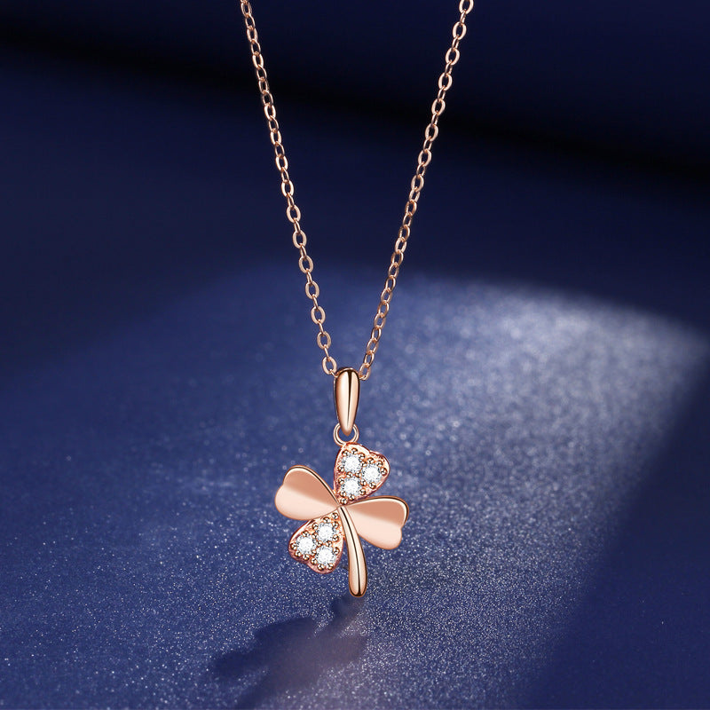 Women's Sier Lucky Four-leaf Clover Cold Style Necklaces