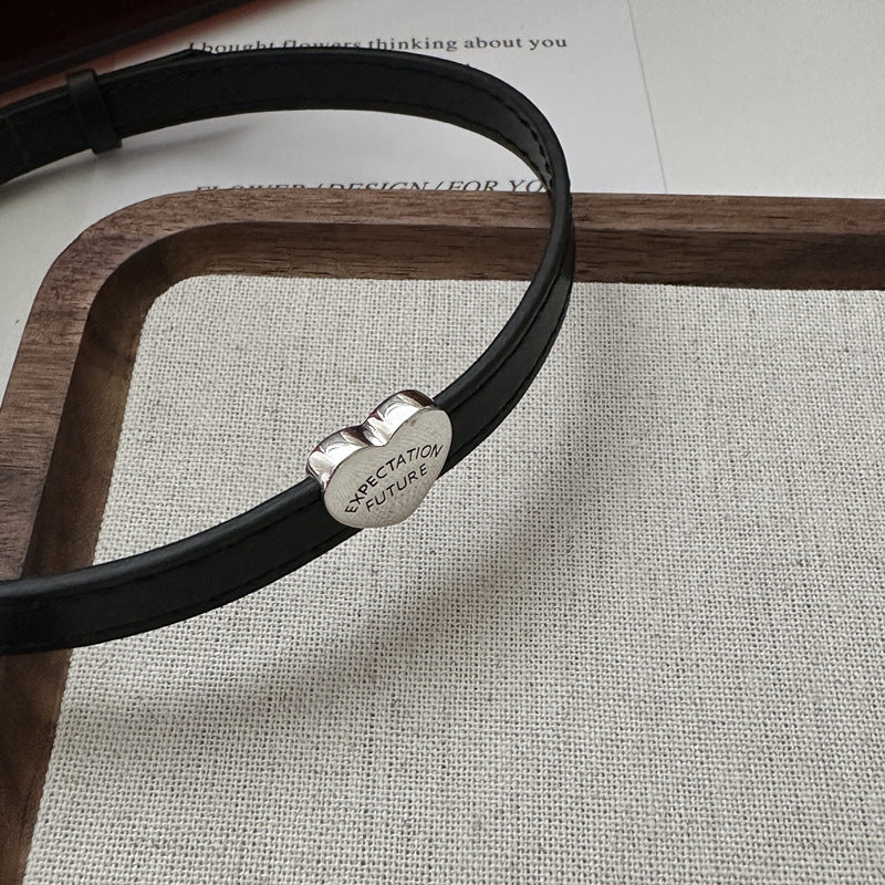 Colliers en cuir d'argent sterling, Design doux et cool, en détresse