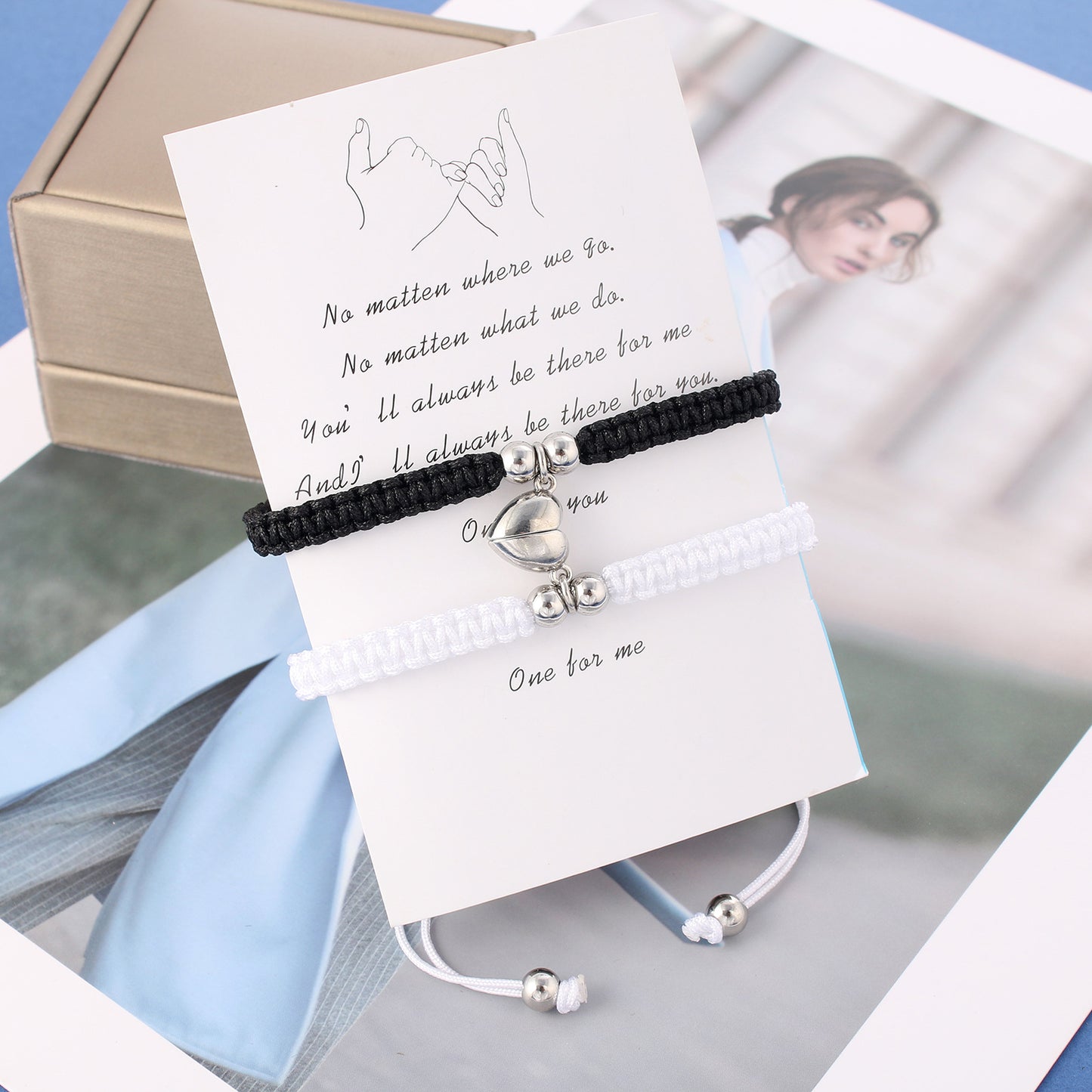 Damen & Herren & einfache handgefertigte gewebte Liebesmagnet-Saug-Paarpaare und Armbänder