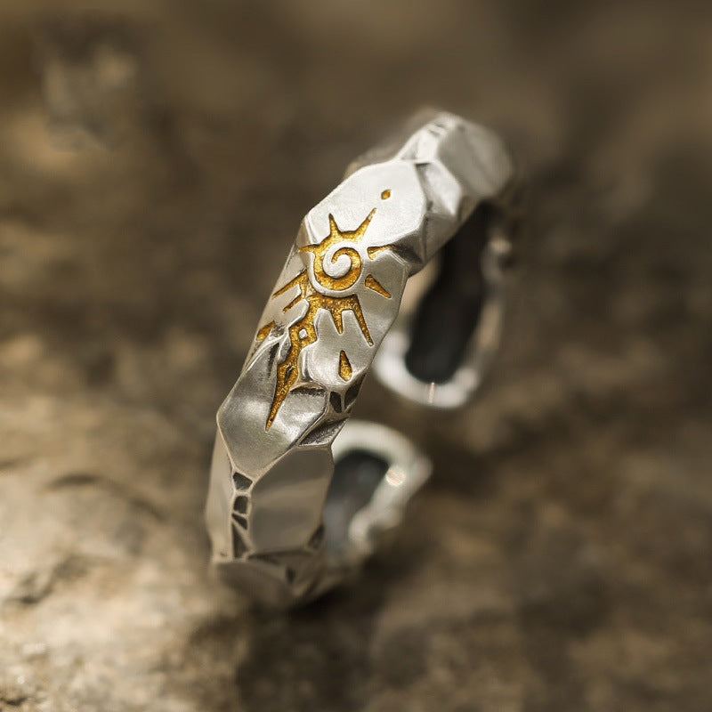 Men's Personality Trendy Cold Style Color Matching Index Finger Fashion Imitation Rings
