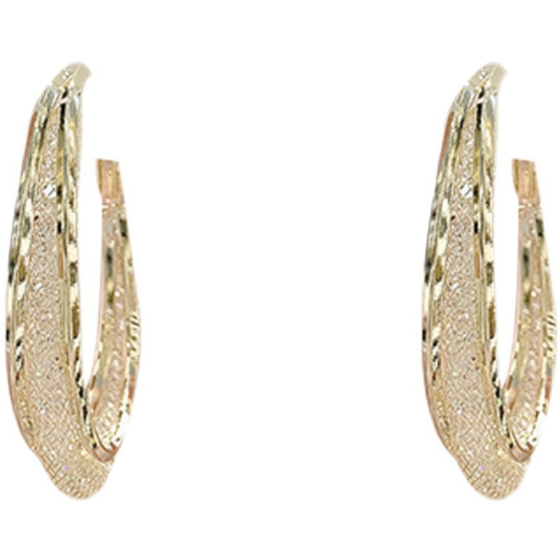 Live Broadcast Metal Mesh Eardrop Temperament Exaggerated Personalized Earrings