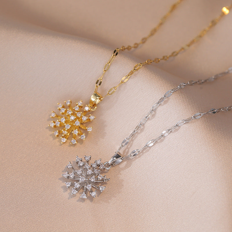 Female Korean Style Design Geometric Fireworks Necklaces