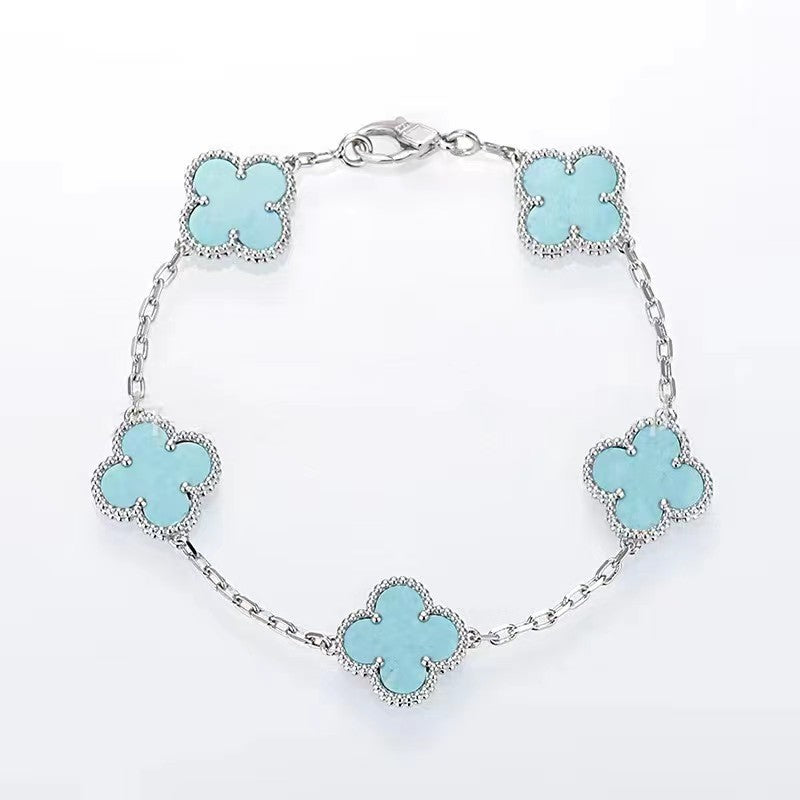 Red Agate Clover Female Pork Belly White Shell Bracelets