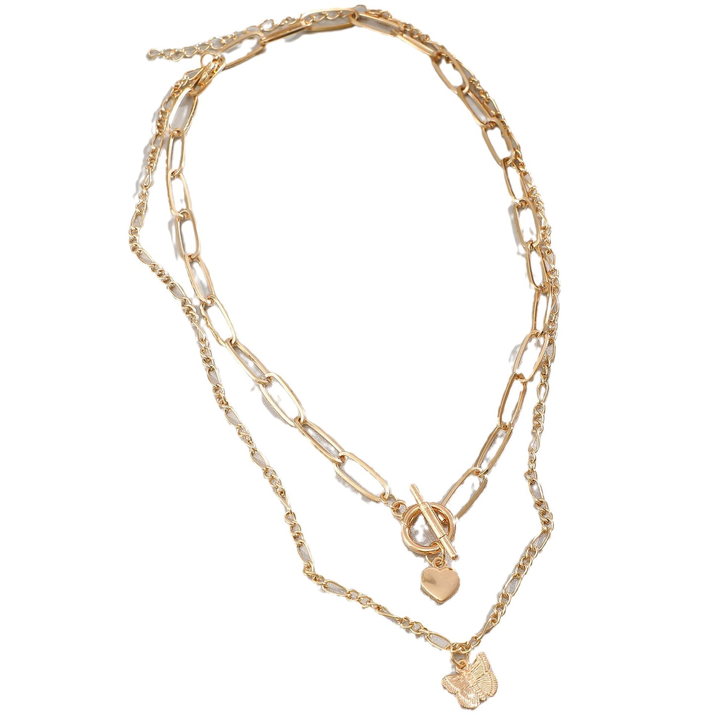 Pendentif personnalité créative chaîne épaisse double colliers