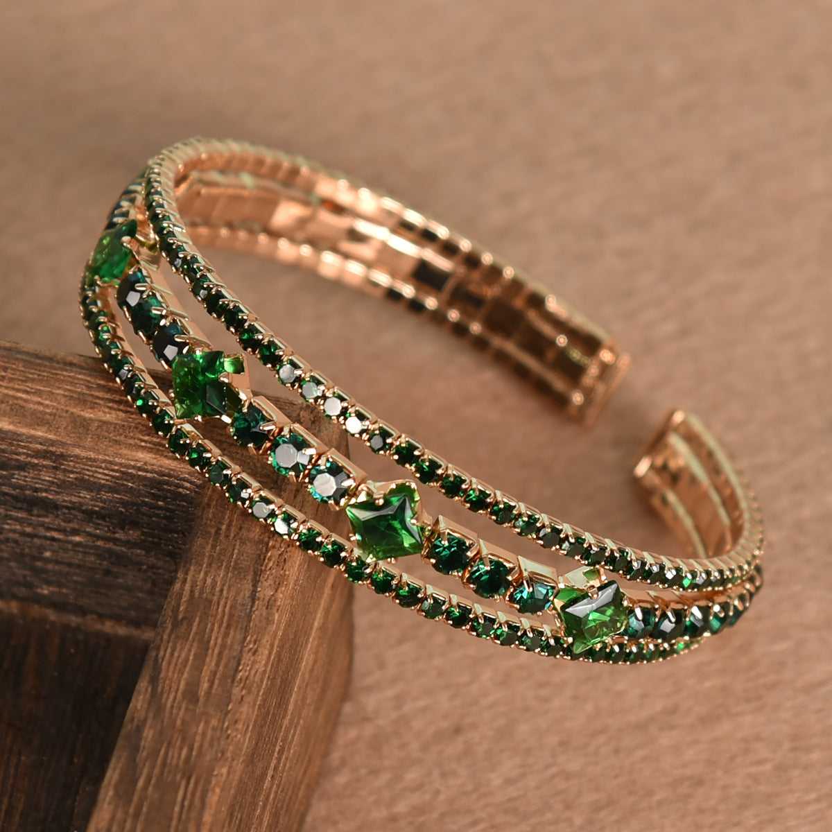 Black Personalized Fashion Elastic Rhinestone Open-ended Everyday Joker Bracelets
