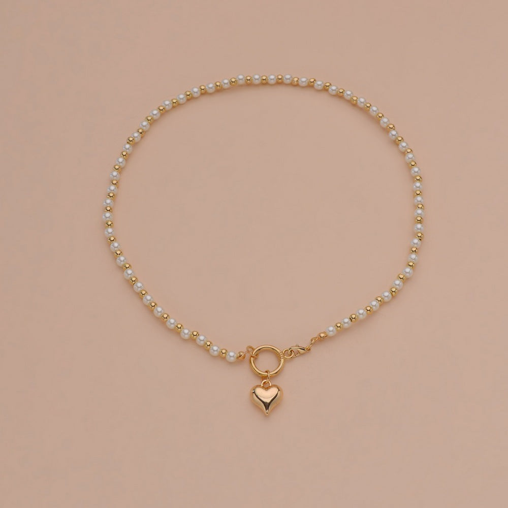 Colliers simples avec pendentif coeur de pêche en alliage à la mode