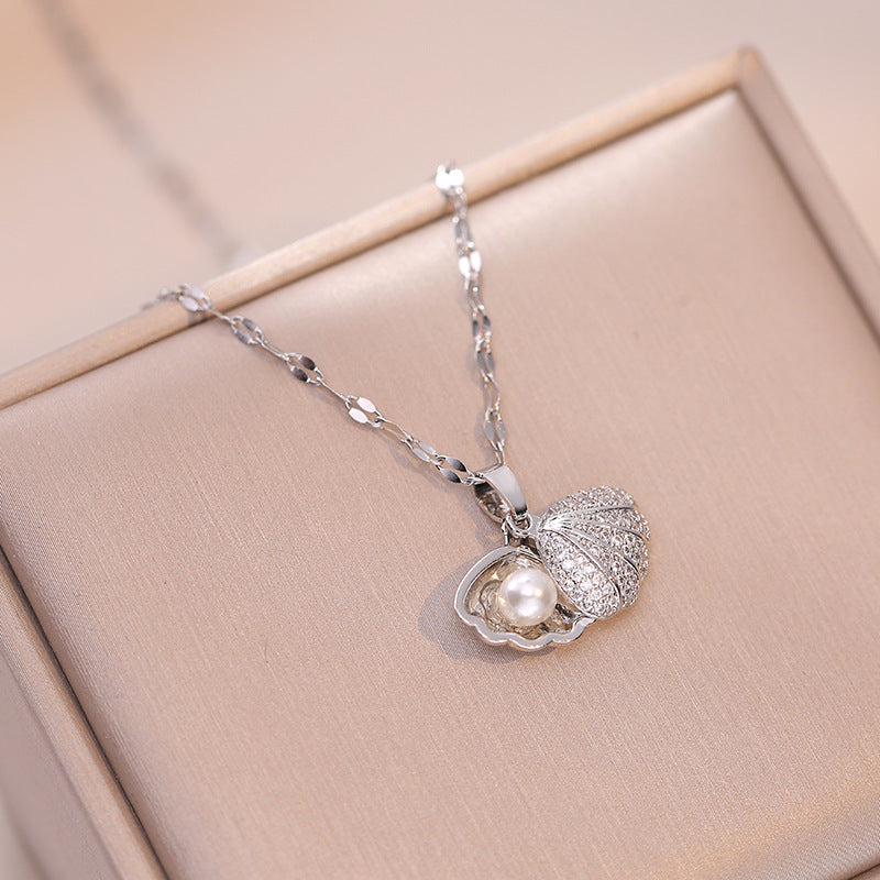 Women's Pearl Zircon Korean Style Fashion Light Luxury Temperament Necklaces
