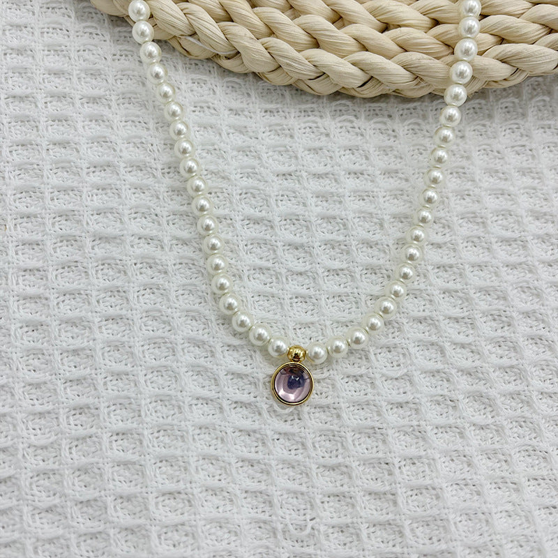 Colliers en pierre porte-bonheur pour femmes, chaîne de clavicule, pierre de naissance