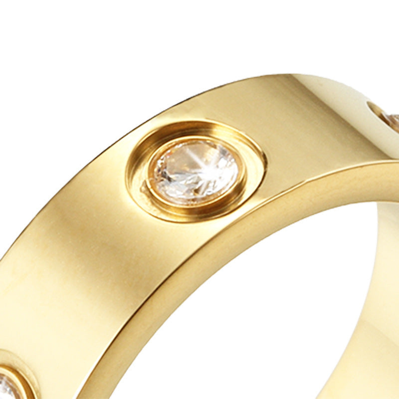 Popular Fashion Titanium Steel Starry Sky Rings