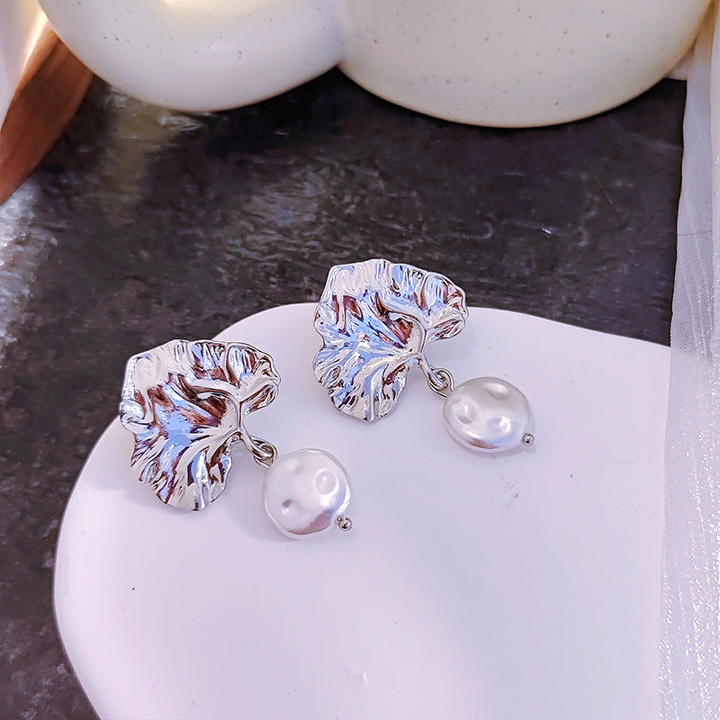 Fächerförmige Blätter Retro-Ohrringe für den weiblichen französischen Eintritt