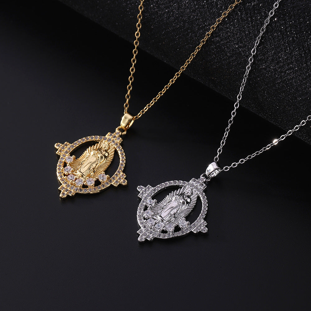 Ornament Vintage Virgin Mary Micro Pendant Necklaces
