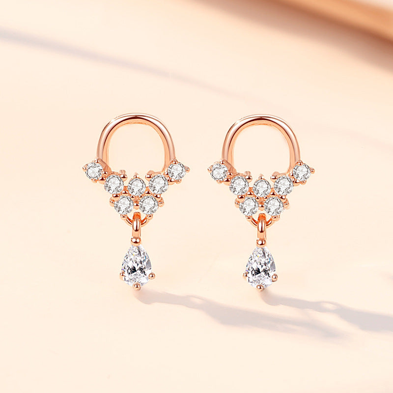 Women's Style Sier Small Water Flower Mini Earrings