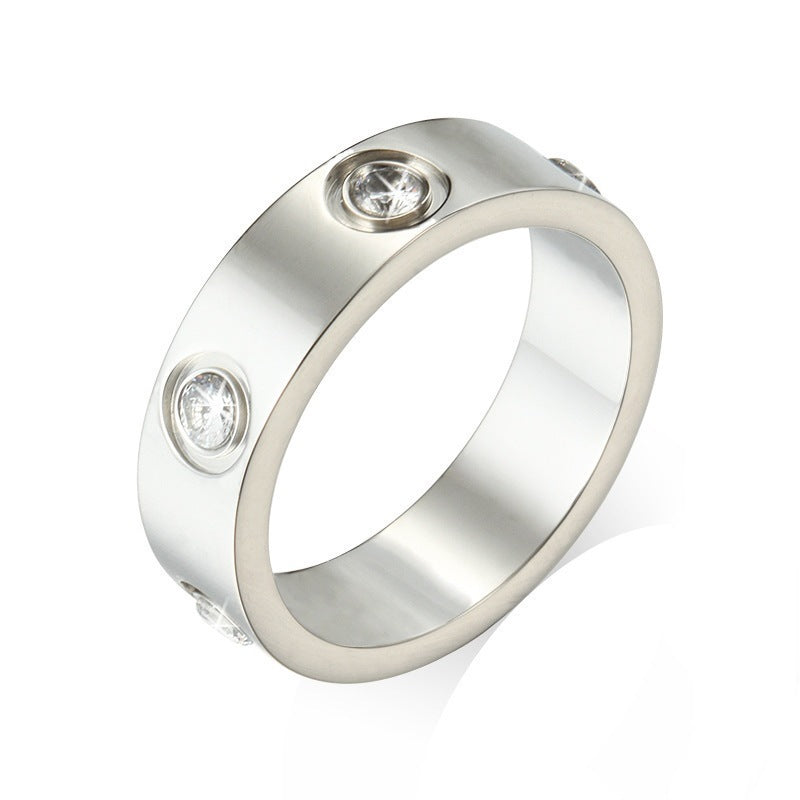 Popular Fashion Titanium Steel Starry Sky Rings