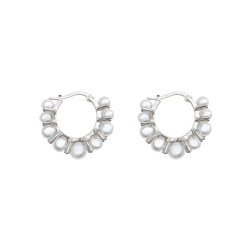 Female Sier Needle Light Luxury Minority Earrings