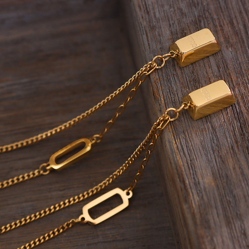 Luxury Double-sided Pendant Stitching Simple Trendy Necklaces