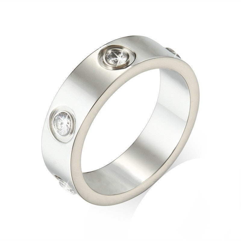 Popular Fashion Titanium Steel Starry Sky Rings