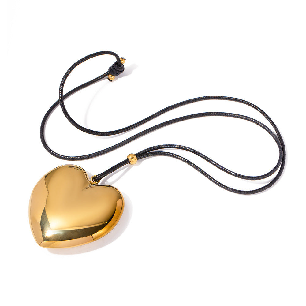 Grands colliers à chaîne Simple en acier inoxydable plaqué or pour femmes