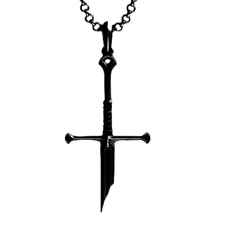 Sier – colliers avec pendentif en forme d'épée brisée, croix de samouraï