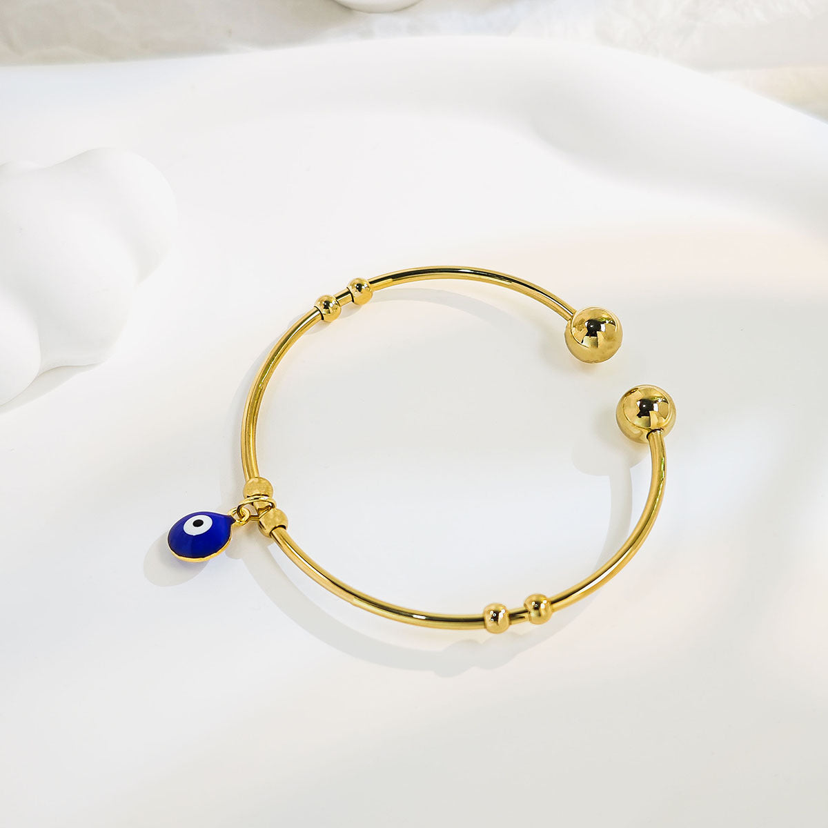 Women's Retro Personalized Devil's Eye Fashionable Elegant High-grade Open Stainless Steel Bracelet