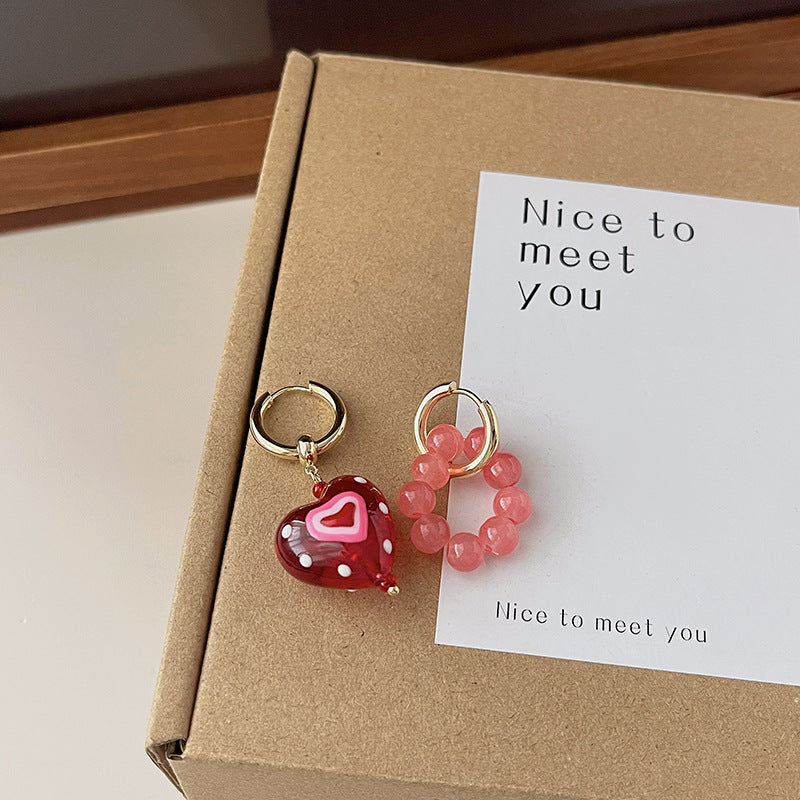 Style Christmas Colorful Colored Glaze Pink Necklaces