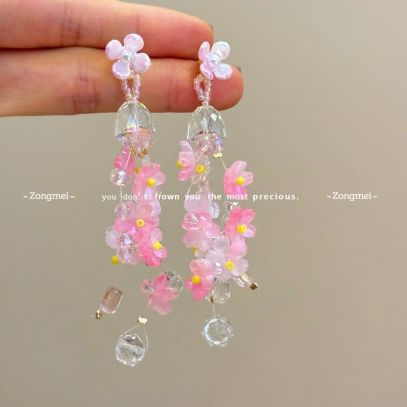Women's Self Blooming Summer Dopamine Multicolored Tassel For Vacation Style Unique Earrings