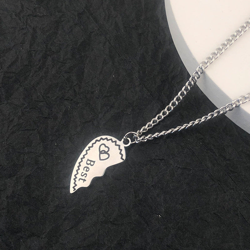 Accessories Fashion Good Friend Heart-shaped Letter Necklaces