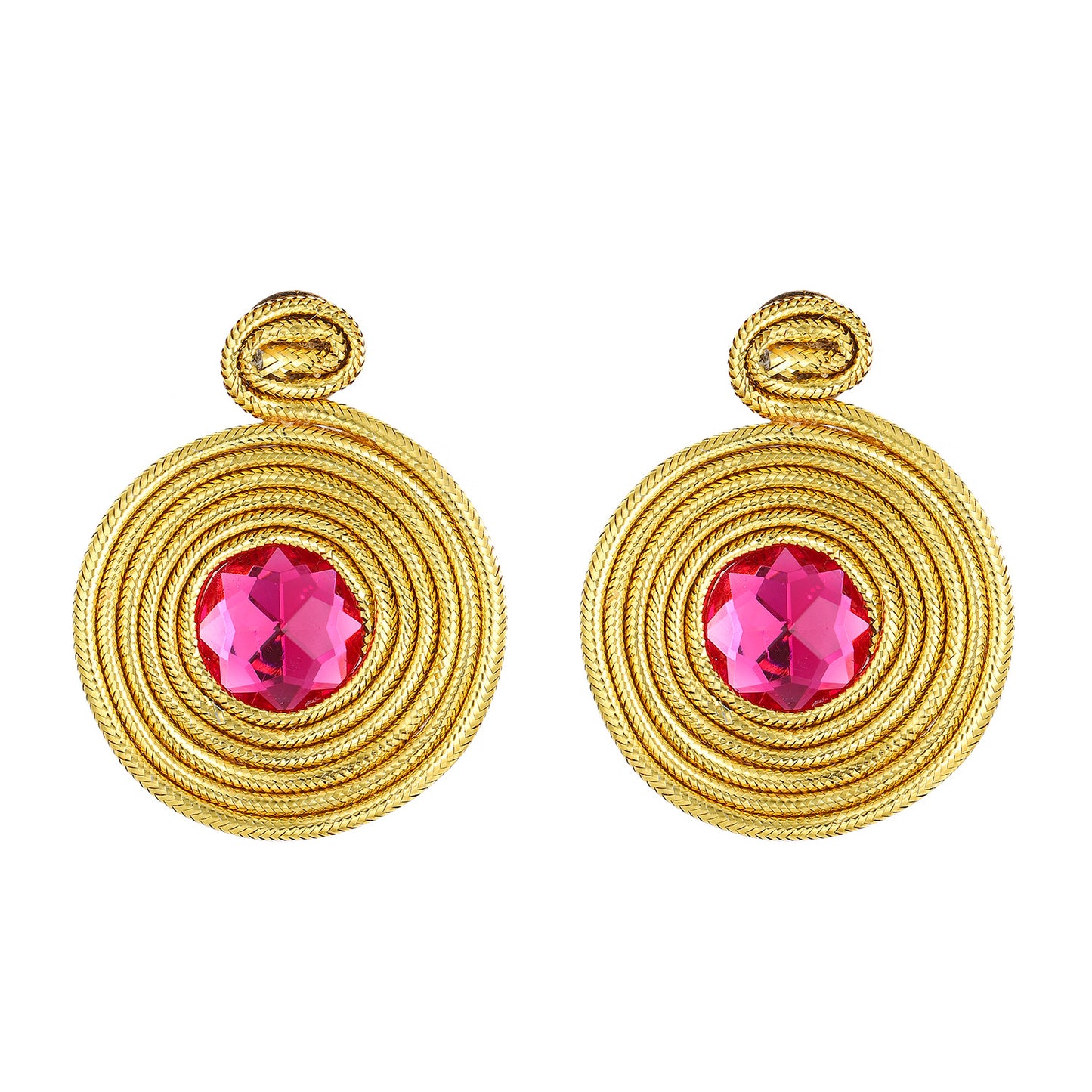 Women's Ancient Exaggerated French Retro Gold Wire Earrings