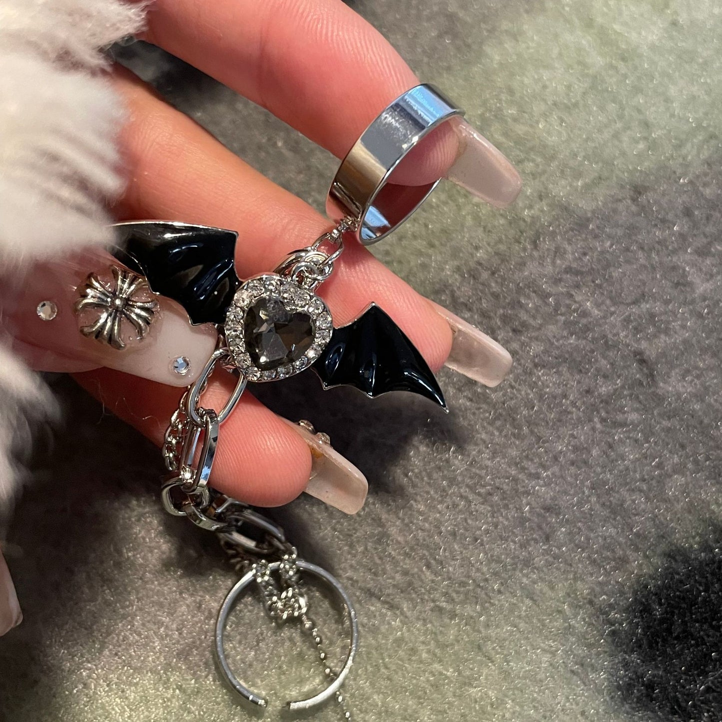 Hot Style Double One Heart Shape Rhinestone Rings