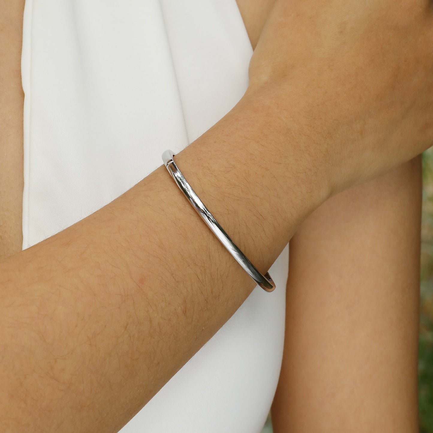 Women's Simple Stainless Steel Glossy Open Titanium Versatile Personalized Bracelets
