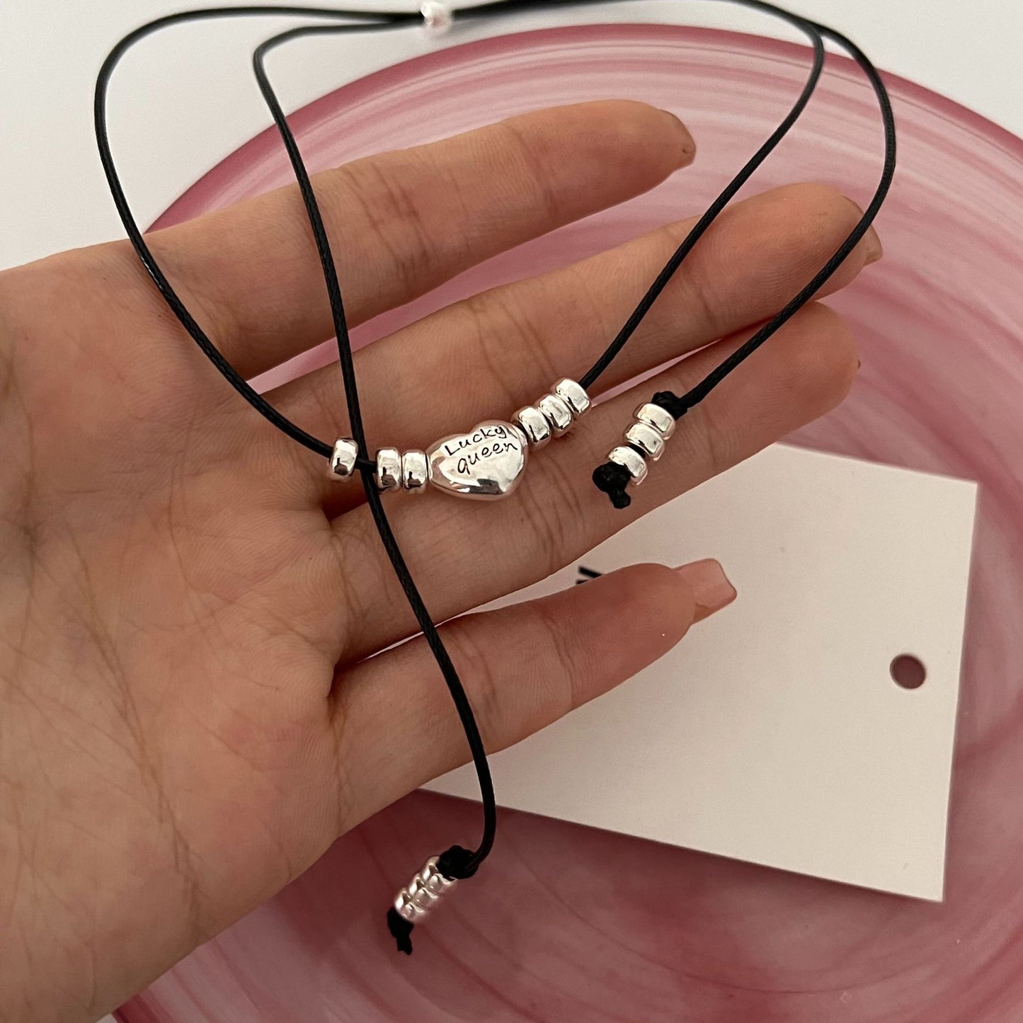 Black Rope Design Fashion Commuter Digital Clavicle Chain Necklaces