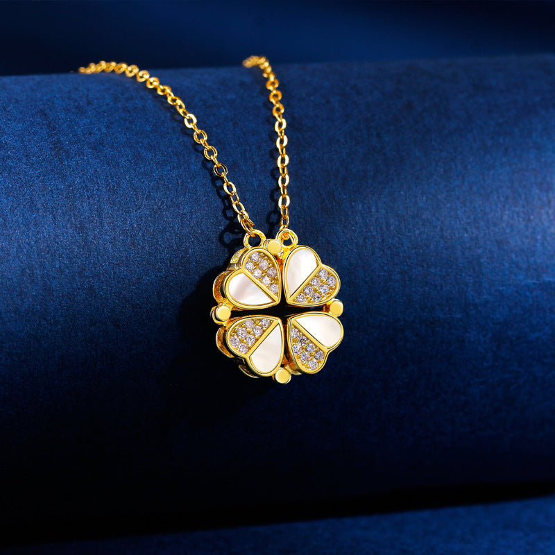 Women's For Heart-to-heart Open And Close Clover Fashion Folding Necklaces
