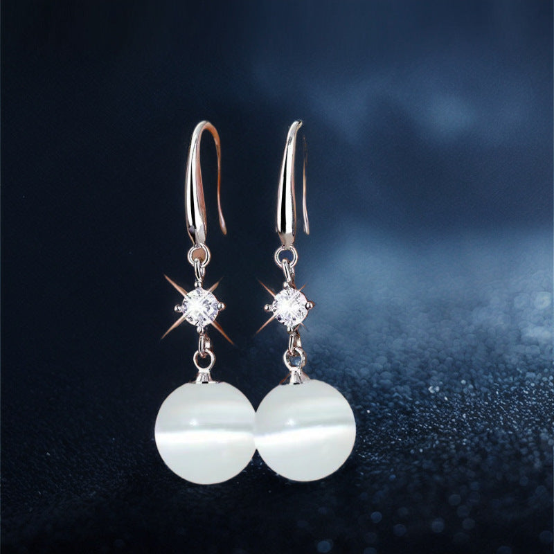 Chinese Style Opal Female Temperament High Earrings