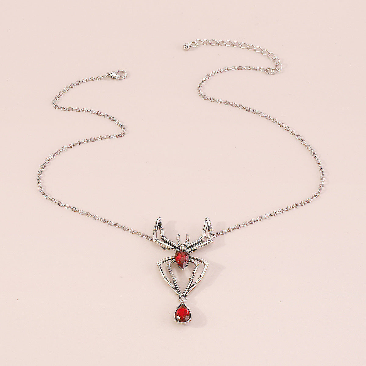 Creative Personality Ruby Spider Pendant Glass Necklaces