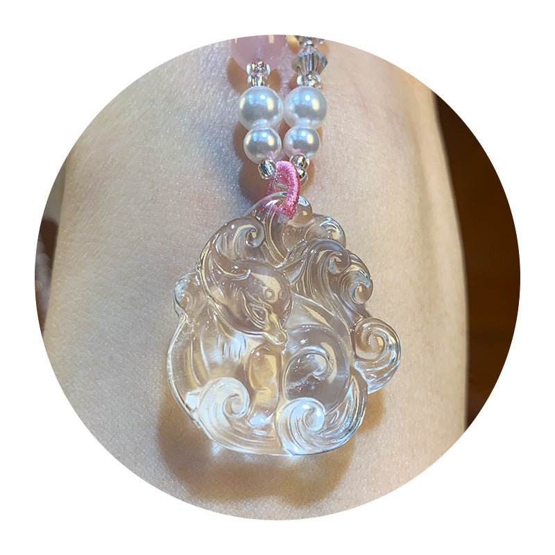 White Nine Tail Fox Sweater Chain Necklaces