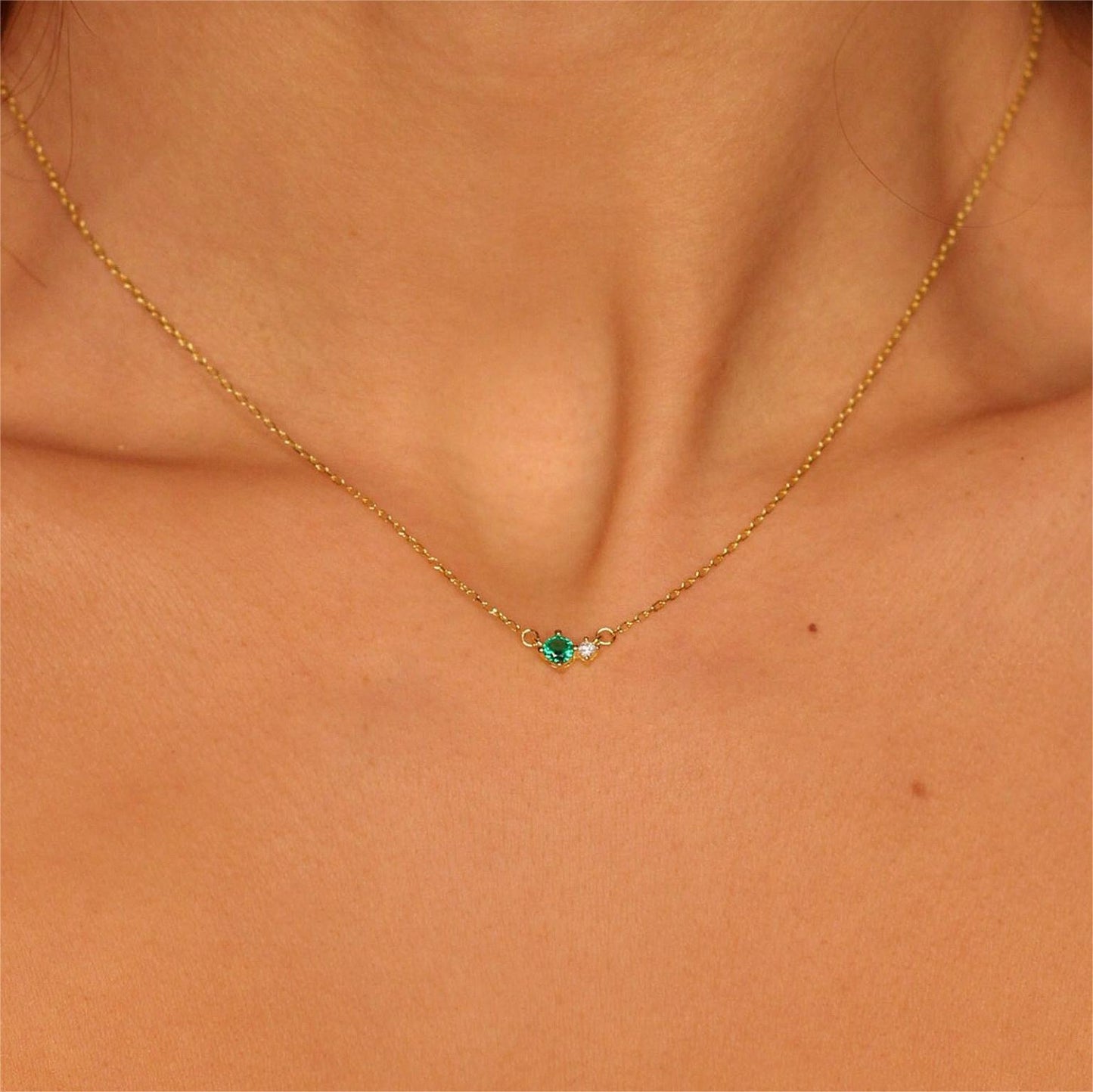 Colliers de clavicule littéraire Vintage en Zircon, pierres de naissance