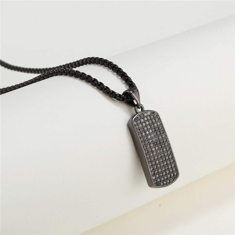 Colliers en métal de Zircon incrustés de cuivre Vintage pour hommes