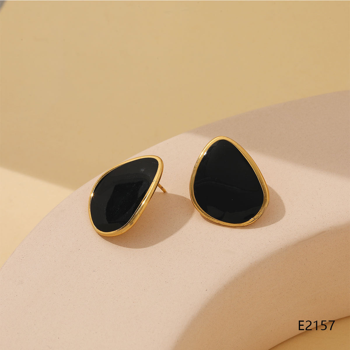 Colorful Geometric Water Drop Light Luxury Design Stud Earrings