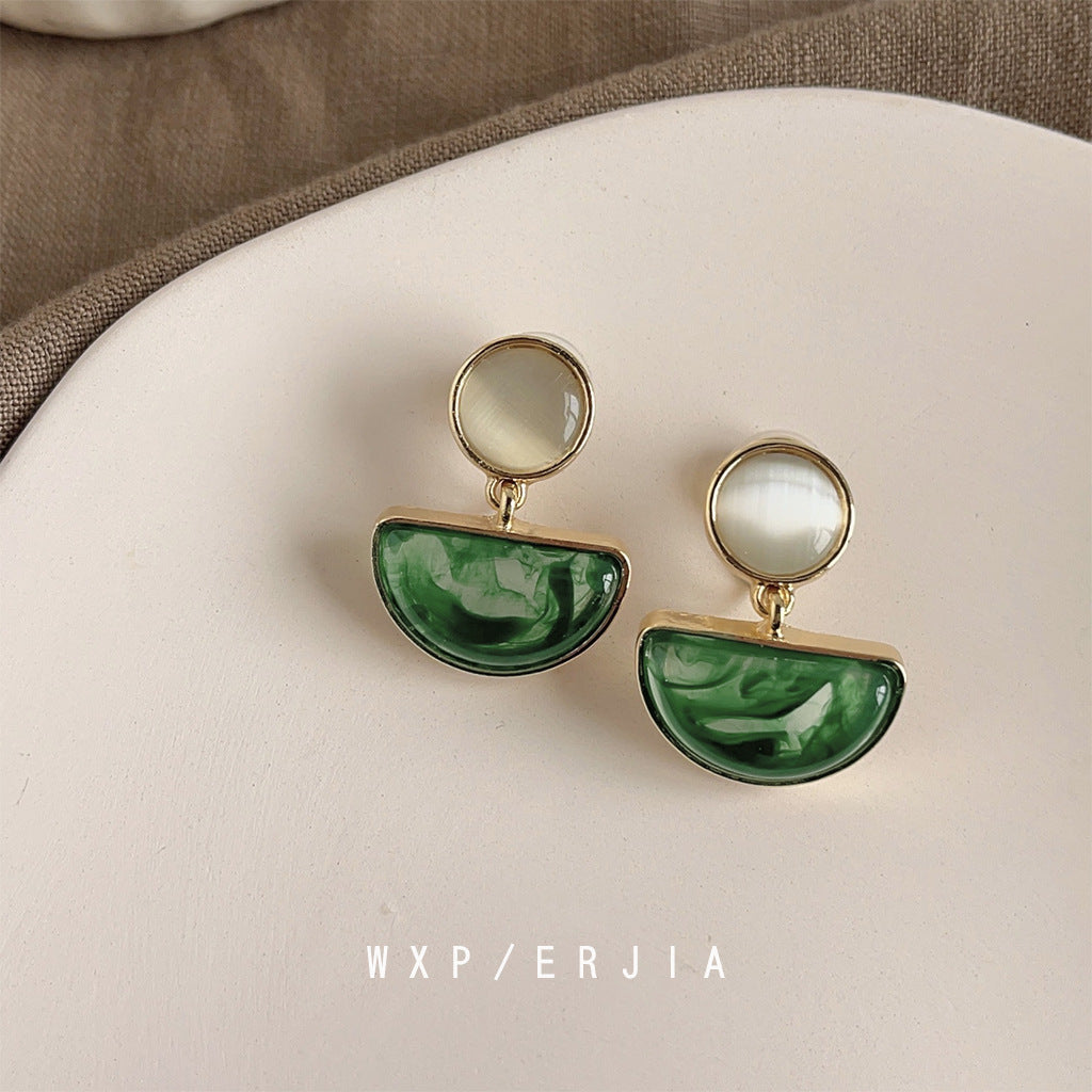 Of Oz Semicircle Retro Design Green Blooming Mosquito Ear Clip
