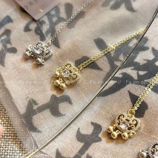 Women's Zircon Safety Lock Chinese Special Interest Light Luxury Necklaces