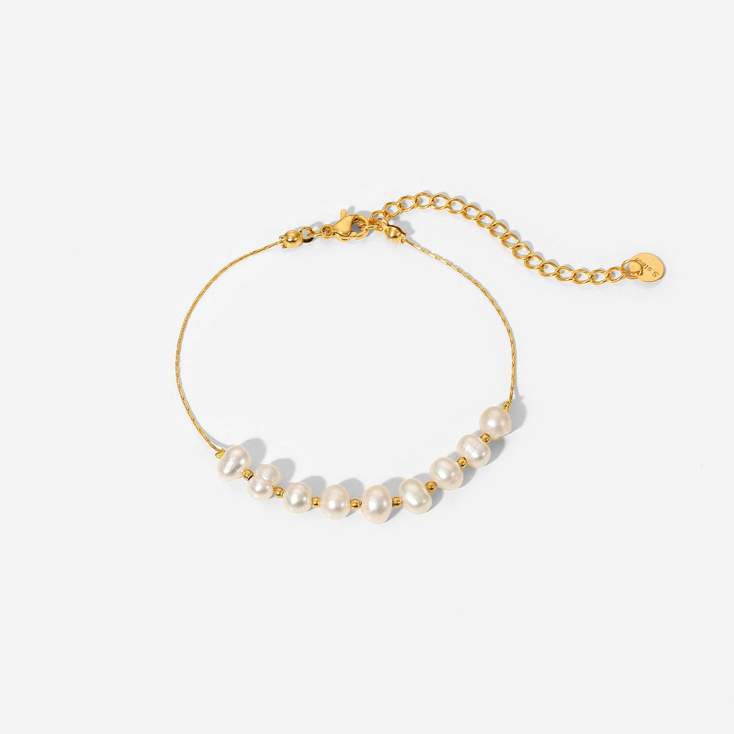 Damen-Armbänder aus Edelstahl mit natürlichen Süßwasserperlen