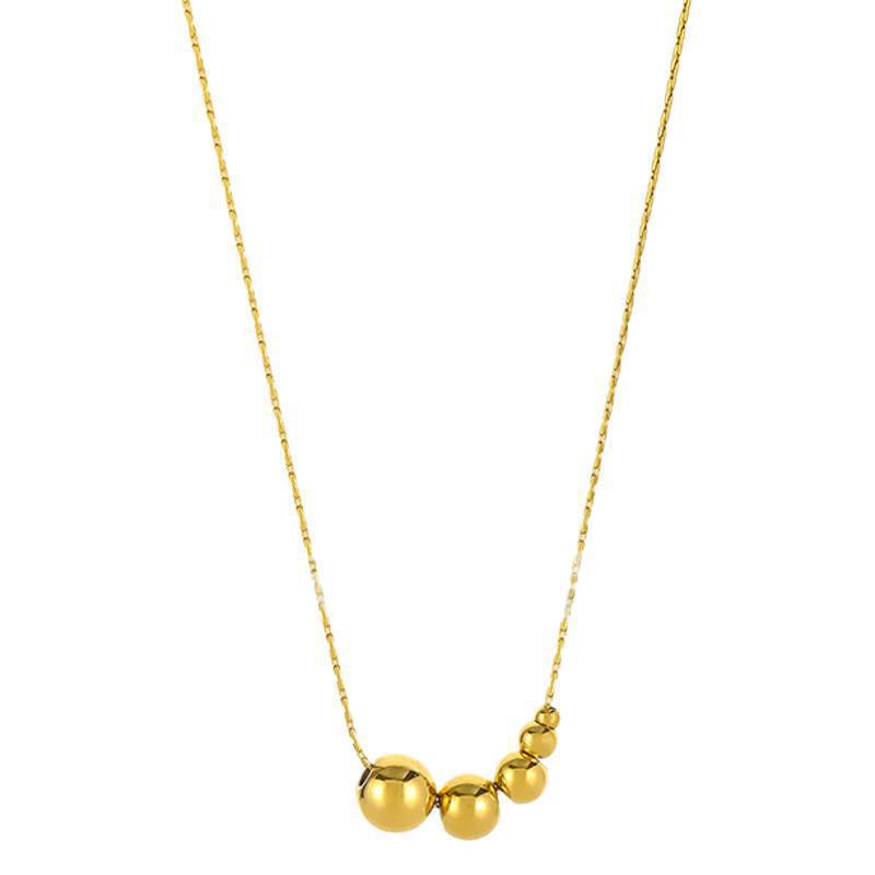 Golden Bean Female Clavicle Chain Stainless Steel Necklaces