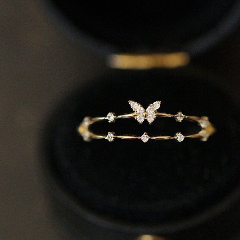 Design Fresh Small Diamond Exquisite Sterling Rings