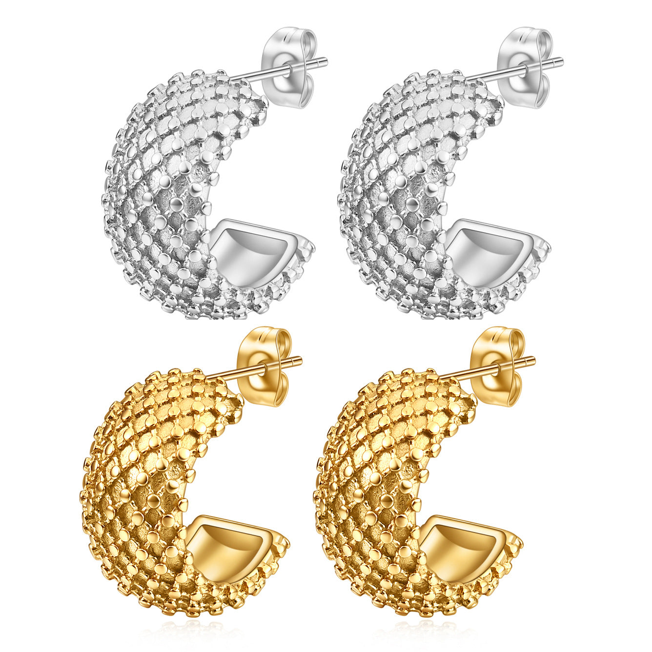 Women's Steel Fashion Polka Dot Mesh Simple Earrings